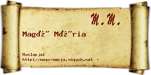 Magó Mária névjegykártya